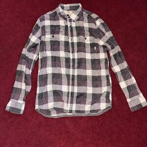 Vans Black and White Plaid Casual Shirt
